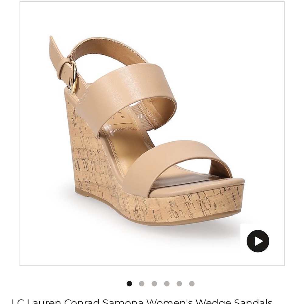LC Lauren Conrad Women's Tan Wedge Sandals